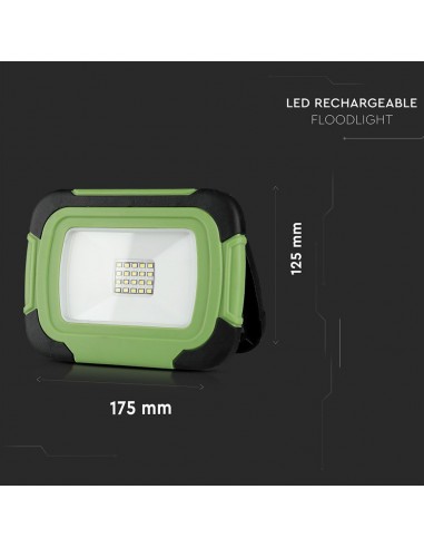 20038-Faro LED Chip Samsung  Ricaricabile con USB Colore Nero e Verde  IP-3
