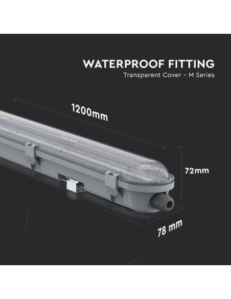 20200-Plafoniera LED Chip Samsung Impermeabile  LM/W M-Series cm Copertura Trasparente  -2