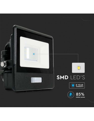 20256-Faro LED Chip Samsung  con Sensore PIR Colore Nero  -7