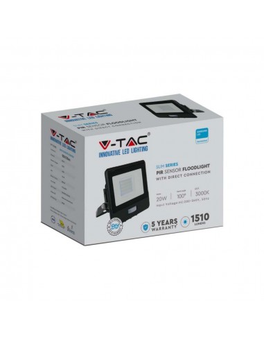 20259-Faro LED Chip Samsung  con Sensore PIR Colore Nero  -2