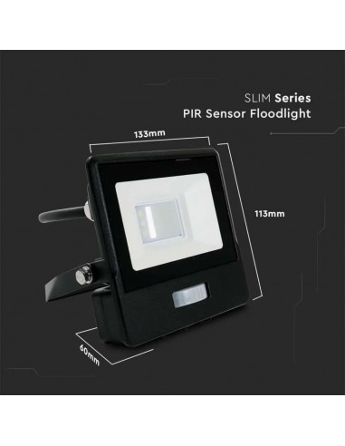 20282-Faro LED Chip Samsung  con Sensore PIR Cavo m Colore Nero  -3