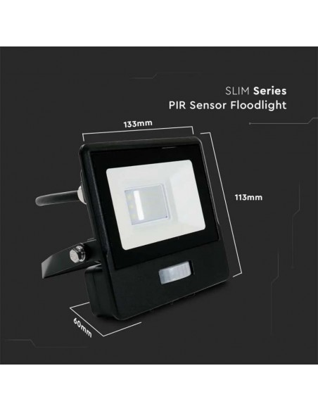 20282-Faro LED Chip Samsung  con Sensore PIR Cavo m Colore Nero  -3