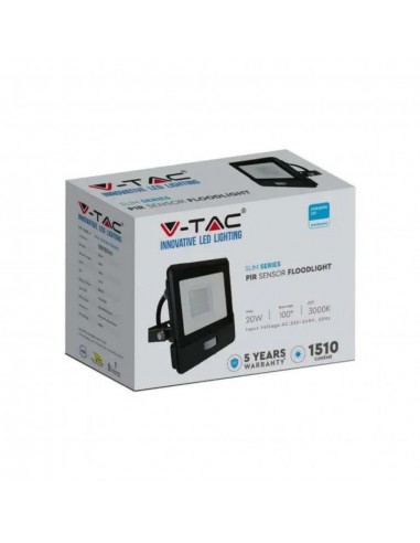 20284-Faro LED Chip Samsung  con Sensore PIR Cavo m Colore Nero  -2