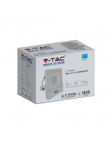 20296-Faro LED Chip Samsung  con Sensore PIR Cavo m Colore Bianco  -2