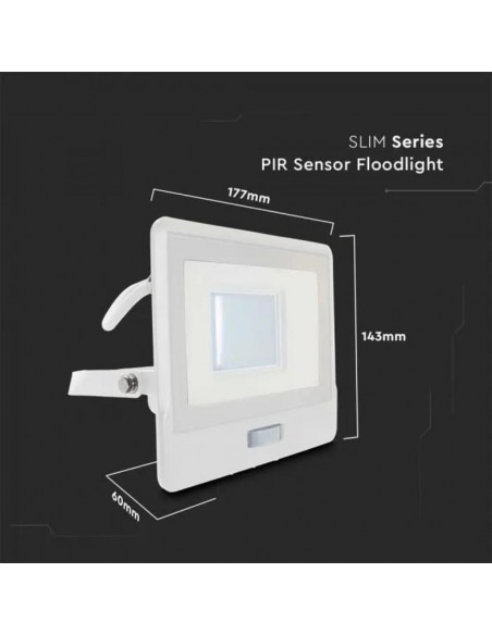 20299-Faro LED Chip Samsung  con Sensore PIR Cavo m Colore Bianco  -3