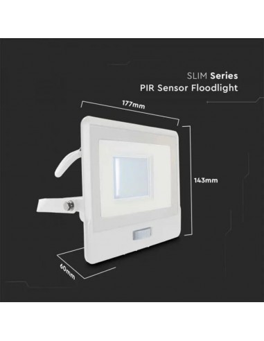 20300-Faro LED Chip Samsung  con Sensore PIR Cavo m Colore Bianco  -3