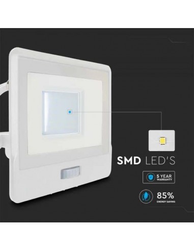 20300-Faro LED Chip Samsung  con Sensore PIR Cavo m Colore Bianco  -7