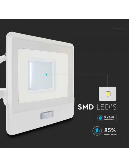 20300-Faro LED Chip Samsung  con Sensore PIR Cavo m Colore Bianco  -7