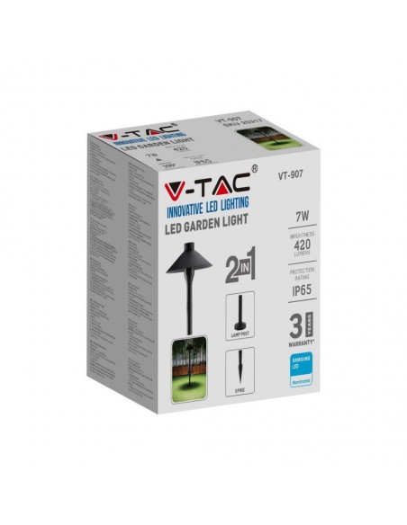 20316-Piantana LED da Giardino  Chip Samsung con Picchetto Colore Nero  -2