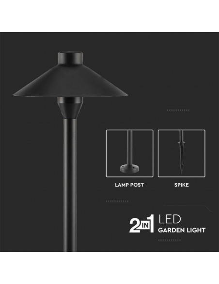 20316-Piantana LED da Giardino  Chip Samsung con Picchetto Colore Nero  -7