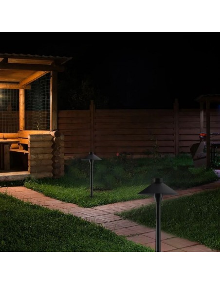 20317-Piantana LED da Giardino  Chip Samsung con Picchetto Colore Nero  -5