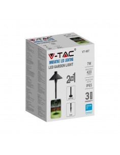 20318-Piantana LED da Giardino  Chip Samsung con Picchetto Colore Nero  -1 2