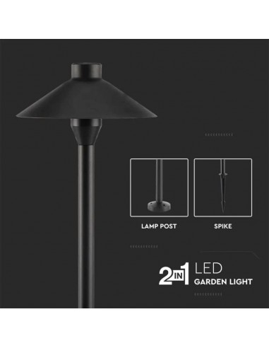 20318-Piantana LED da Giardino  Chip Samsung con Picchetto Colore Nero  -7