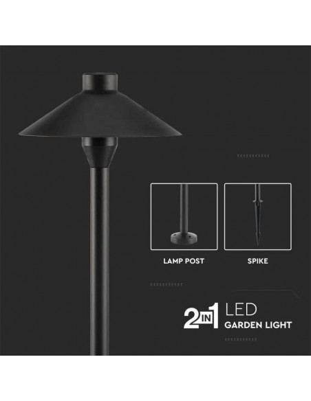 20318-Piantana LED da Giardino  Chip Samsung con Picchetto Colore Nero  -7
