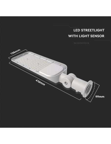 20431-Armatura Stradale LED Chip Samsung  LM/W con Sensore Colore Grigio  -3