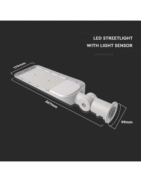 20435-Armatura Stradale LED Chip Samsung  LM/W con Sensore Colore Grigio  -3