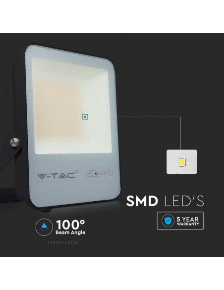 Faro LED Chip Samsung 50W 185LM/W Nero 6400K IP65