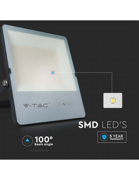 Faro LED Chip Samsung 200W 185LM/W Nero 4000K IP65