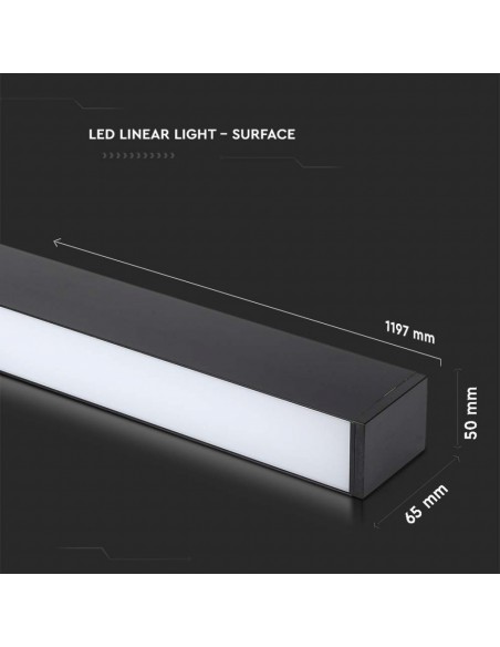 20464-Plafoniera LED Chip Samsung  Lineare Colore Nero -3