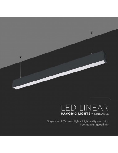 20464-Plafoniera LED Chip Samsung  Lineare Colore Nero -7