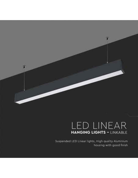 20464-Plafoniera LED Chip Samsung  Lineare Colore Nero -7