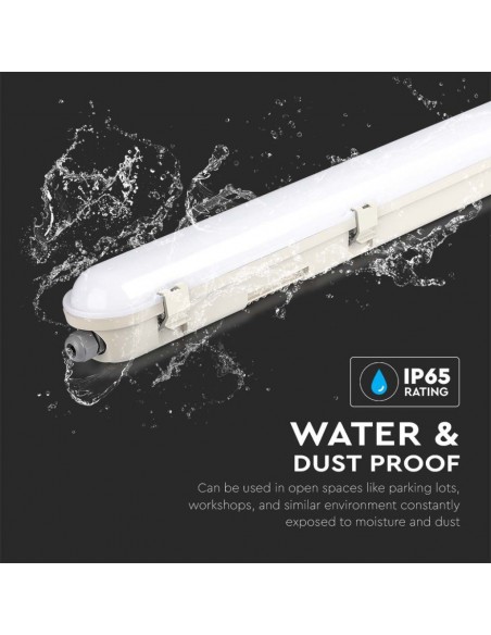 Plafoniera LED Chip Samsung Impermeabile 70W 120LM/W M-Series 120cm Copertura Satinata 6500K IP65