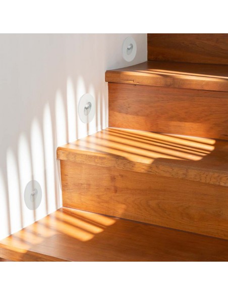 211207-Faretto LED Segnapasso Rotondo Montaggio a Incasso  Colore Bianco  IP-5