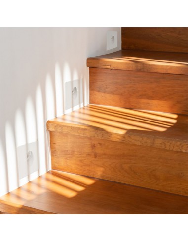 211210-Faretto LED Segnapasso Quadrato Montaggio a Incasso  Colore Bianco  IP-5