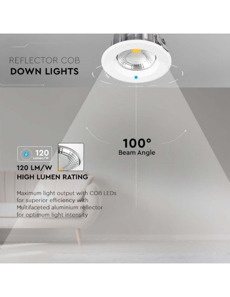 Faretto LED da Incasso Rotondo LED COB 30W 120LM/W Bianco 3000K