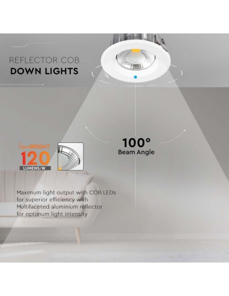 Faretto LED da Incasso Rotondo LED COB 40W 120LM/W Bianco 6500K