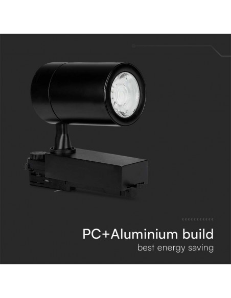 Faretto LED per Binario Trifase 35W 20° Nero 6400K