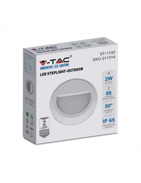 211314-Faretto LED Segnapasso Rotondo Montaggio a Plafone  Colore Bianco  -2