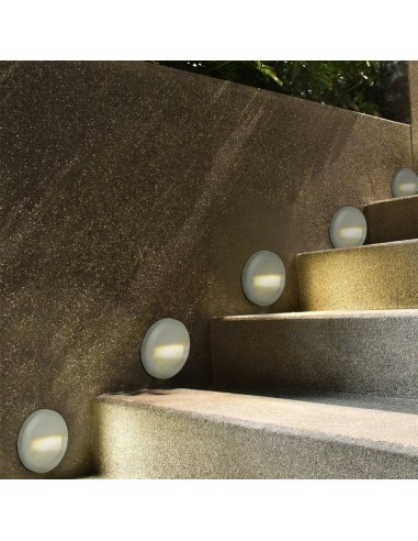 211314-Faretto LED Segnapasso Rotondo Montaggio a Plafone  Colore Bianco  -5