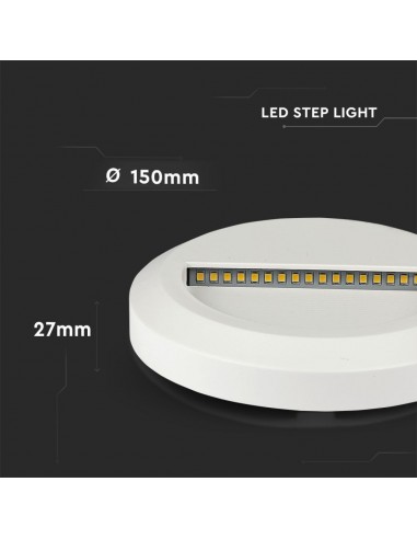 211315-Faretto LED Segnapasso Rotondo Montaggio a Plafone  Colore Bianco  -3