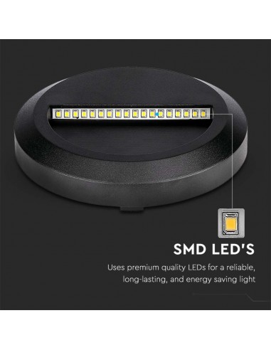 211316-Faretto LED Segnapasso Rotondo Montaggio a Plafone  Colore Nero  -7
