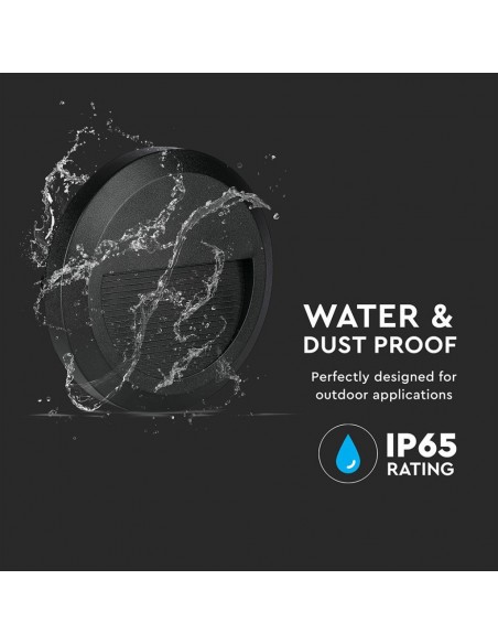 Faretto LED Segnapasso Rotondo Montaggio a Plafone 2W Nero 4000K IP65