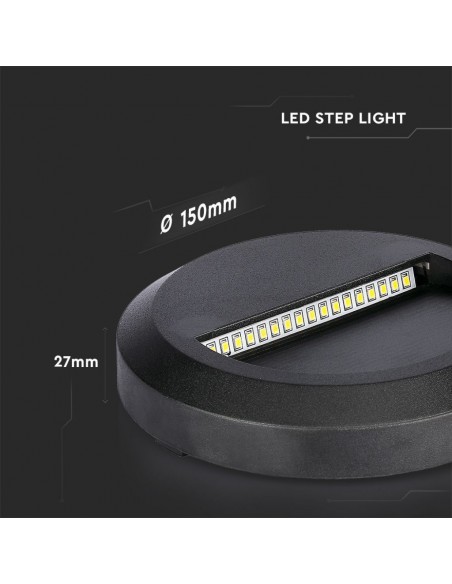 211317-Faretto LED Segnapasso Rotondo Montaggio a Plafone  Colore Nero  -3