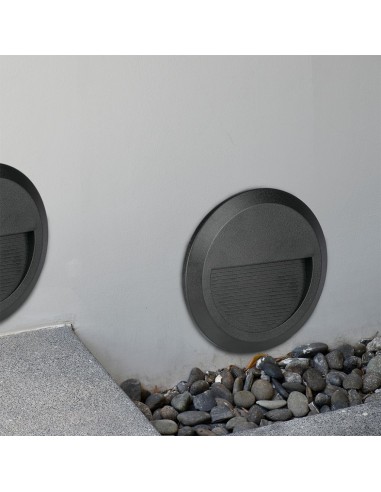 211317-Faretto LED Segnapasso Rotondo Montaggio a Plafone  Colore Nero  -5