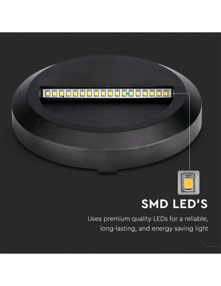 211317-Faretto LED Segnapasso Rotondo Montaggio a Plafone  Colore Nero  -7