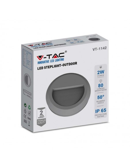 211319-Faretto LED Segnapasso Rotondo Montaggio a Plafone  Colore Grigio  -2