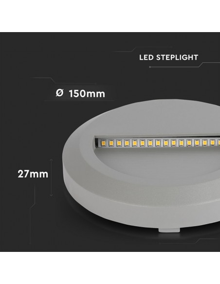 211319-Faretto LED Segnapasso Rotondo Montaggio a Plafone  Colore Grigio  -3