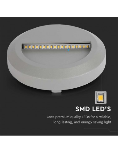 211319-Faretto LED Segnapasso Rotondo Montaggio a Plafone  Colore Grigio  -7