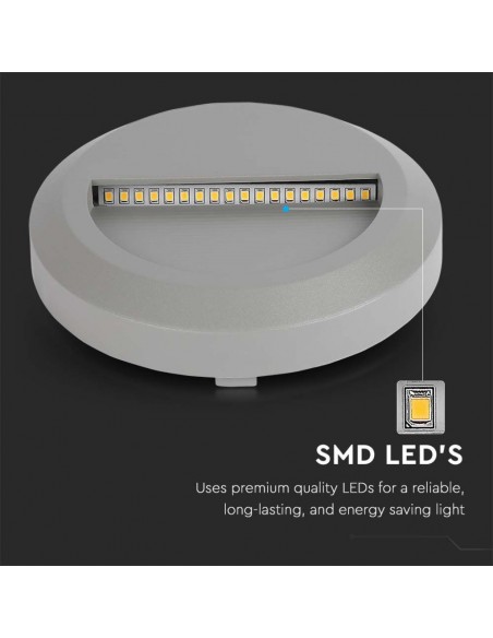 211319-Faretto LED Segnapasso Rotondo Montaggio a Plafone  Colore Grigio  -7