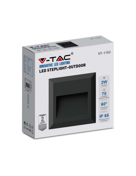 211323-Faretto LED Segnapasso Quadrato Montaggio a Plafone  Colore Nero  -2