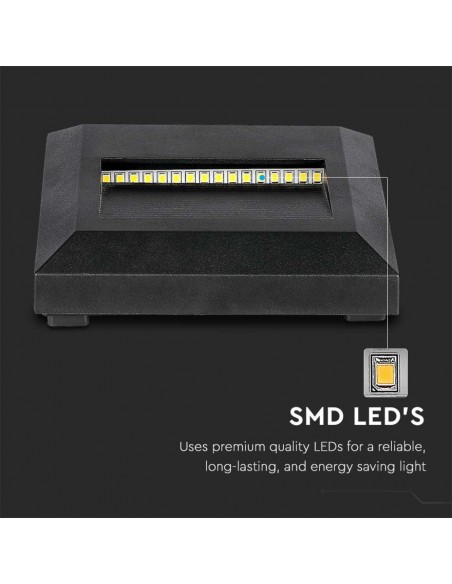 211323-Faretto LED Segnapasso Quadrato Montaggio a Plafone  Colore Nero  -7