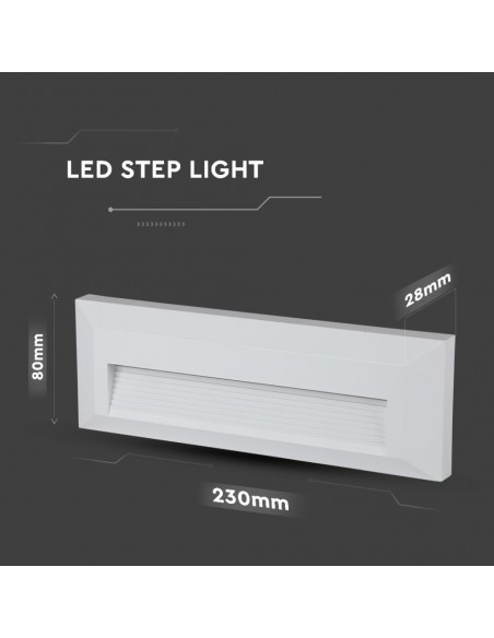 211326-Faretto LED Segnapasso Rettangolare Montaggio a Plafone  Colore Bianco  -3