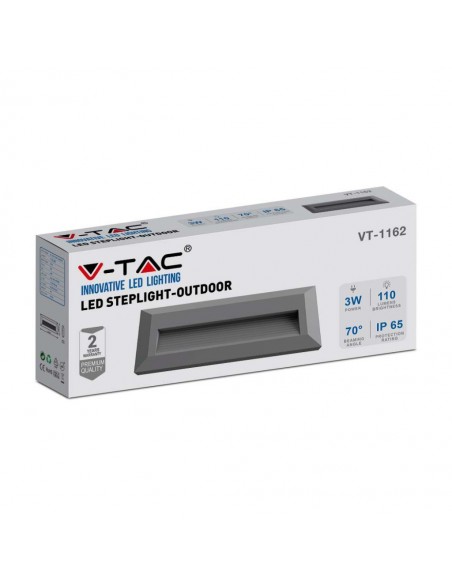 211330-Faretto LED Segnapasso Rettangolare Montaggio a Plafone  Colore Grigio  -2