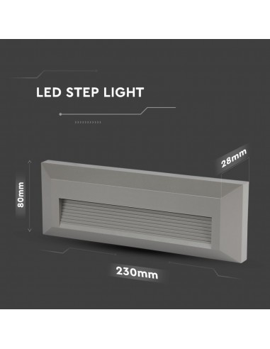 211330-Faretto LED Segnapasso Rettangolare Montaggio a Plafone  Colore Grigio  -3