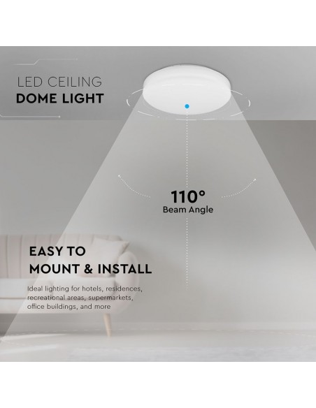 2113889-Plafoniera LED Chip Samsung Rotonda  LM/W Colore Bianco  IP-7