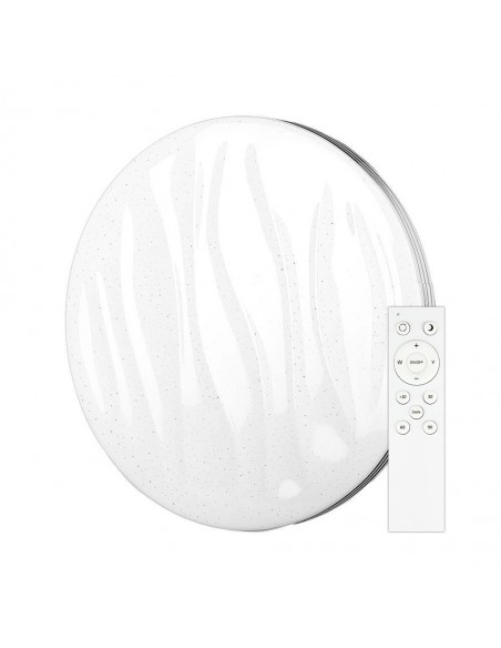 2114601-Plafoniera LED Rotonda  con Telecomando Cambia Colore  in  Effetto Stellato Ondulato d mm h mm Dimmerabile-1